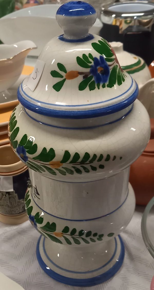 Sucrier a motif floral en porcelaine. – Image 2