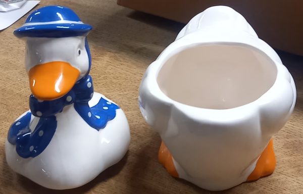 Pot a cookie en porcelaine en forme de canard. – Image 3